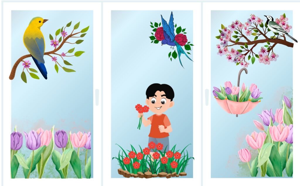 Головне зображення розробки: Ілюстративне оформлення вікон Весна