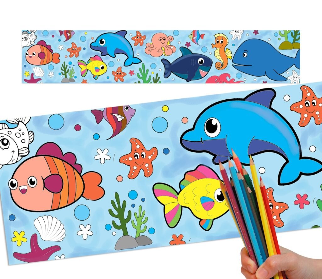 Головне зображення розробки: Розмальовка-рулон для групової роботи «водний світ» для дошкільнят