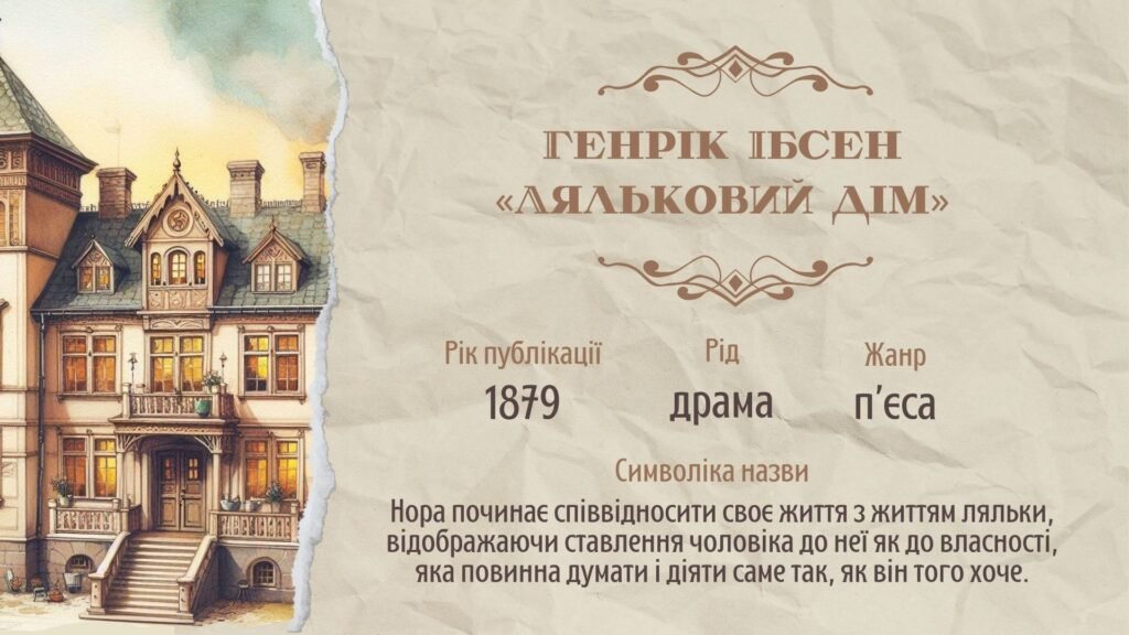 Головне зображення розробки: Генрік Ібсен «Ляльковий дім»: матеріали до вивчення твору (схеми)