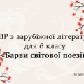 КОМПЛЕКСНА ПІДСУМКОВА РОБОТА за темою “Барви світової поезії” (6 кл.)