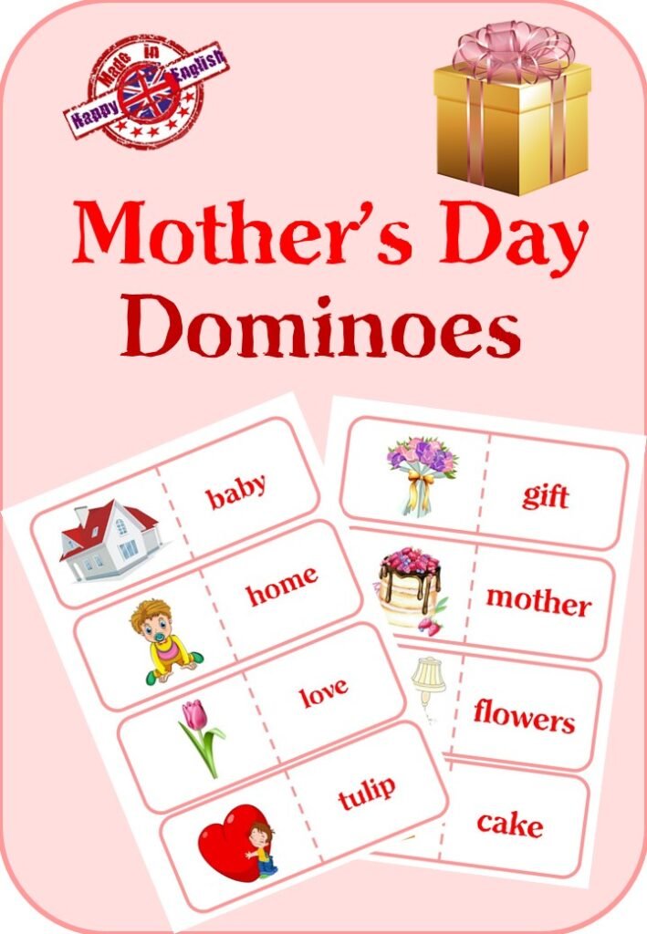 Головне зображення розробки: Доміно англійською мовою “Happy Mother’s Day!”