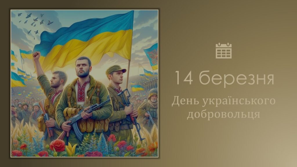 Головне зображення розробки: Інформаційна година «14 березня — День українського добровольця»