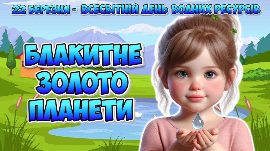 Головне зображення розробки: Анімована інформаційно-ігрова презентація “Блакитне золото планети” 22 березня – Всесвітній день водних ресурсів