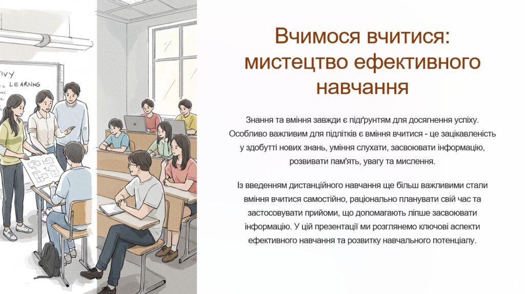 Головне зображення розробки: “Вчимося вчитися” ЗБД 7 клас НУШ