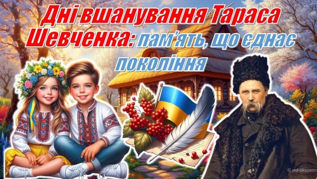 Головне зображення розробки: 9 березня — День народження Тараса Шевченка. Інтерактивна презентація “Дні вшанування Тараса Шевченка: пам’ять, що єднає покоління” +конспект