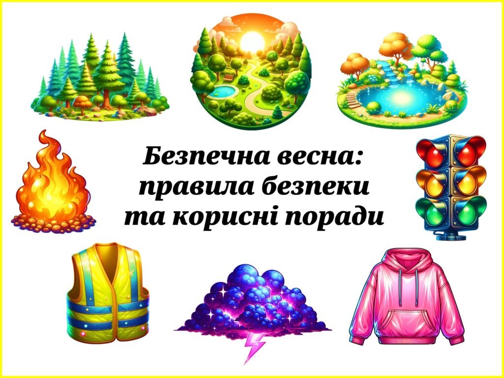Головне зображення розробки: Пам’ятка на весняні канікули 2025 у відеоформаті. Техніка безпеки на весняні канікули