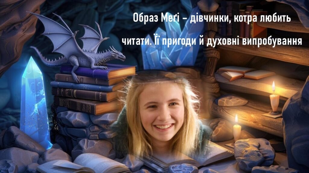 Головне зображення розробки: Корнелія Функе «Чорнильне серце». Образ Меґі – дівчинки, котра любить читати. Її пригоди й духовні випробування