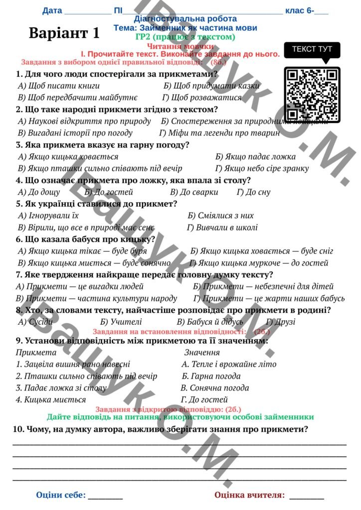 Головне зображення розробки: ПДР за ГР 2 з теми “Займенник як частина мови”