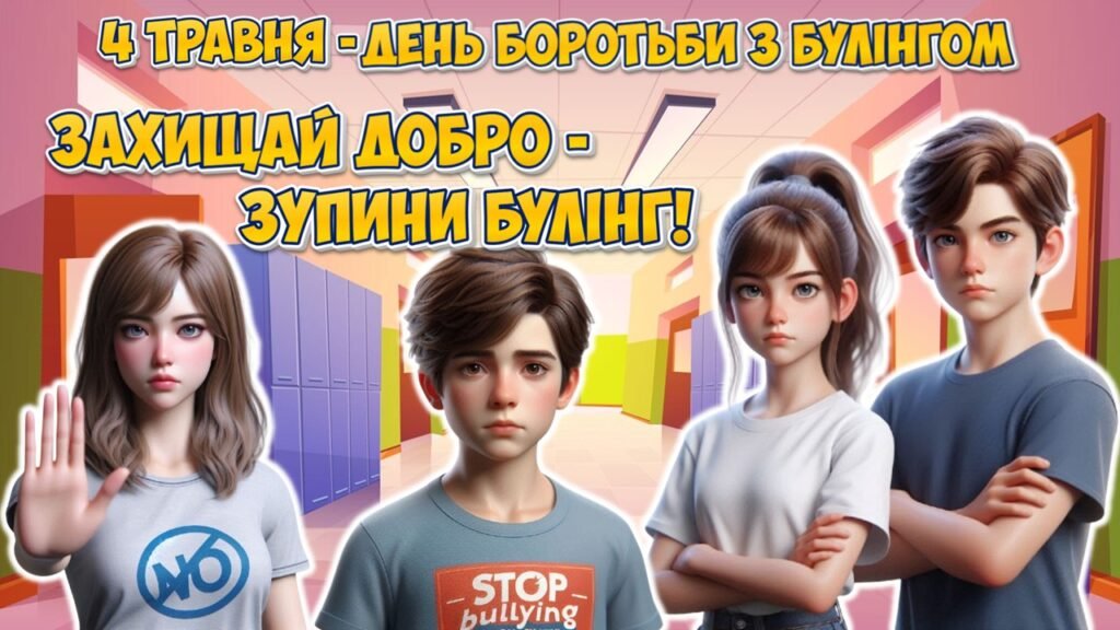 Головне зображення розробки: Анімована інформаційно-ігрова презентація “Захищай добро – зупини булінг” 4 травня – Міжнародний день протидії булінгу
