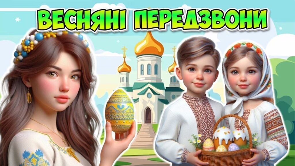 Головне зображення розробки: Анімована інформаційно-ігрова презентація “Весняні передзвони” 20 квітня – Великдень 2025
