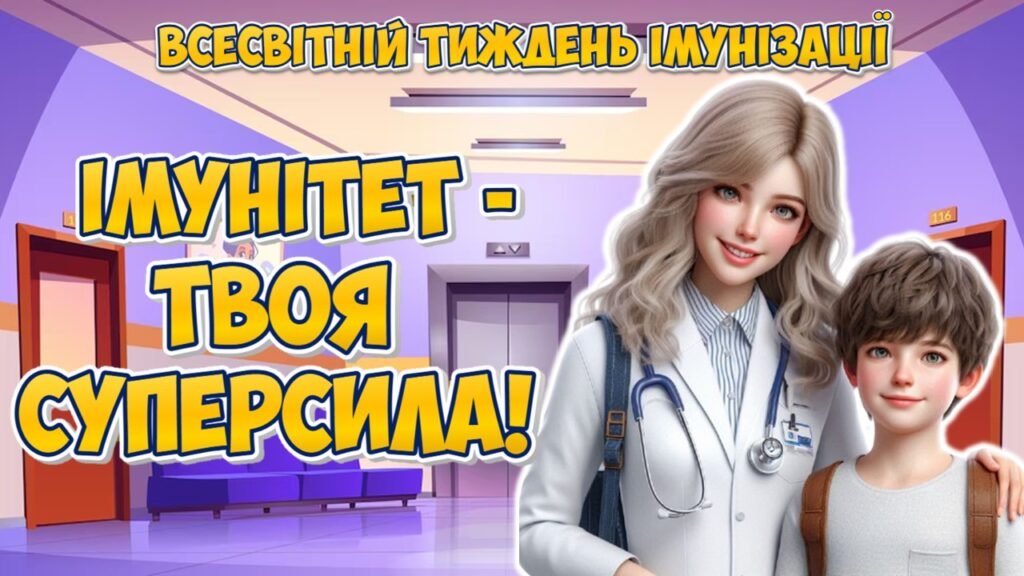 Головне зображення розробки: Анімована інформаційно-ігрова презентація “Імунітет – твоя суперсила” 24-30 квітня – Всесвітній тиждень імунізації