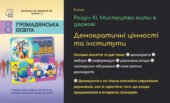 Презентація . Демократичні цінності та інститути. 8 клас НУШ. Громадянська освіта