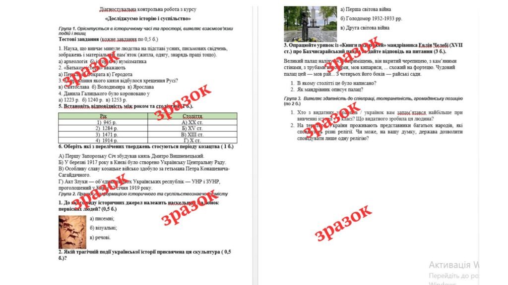 Головне зображення розробки: Комплексна підсумкова контрольна робота за рік з курсу «Досліджуємо історію і суспільство» (екстернат) за групами результатів
