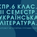 6 клас. Українська література. Комплексна підсумкова робота за ІІ семестр МП Архипова за чотирма ГР