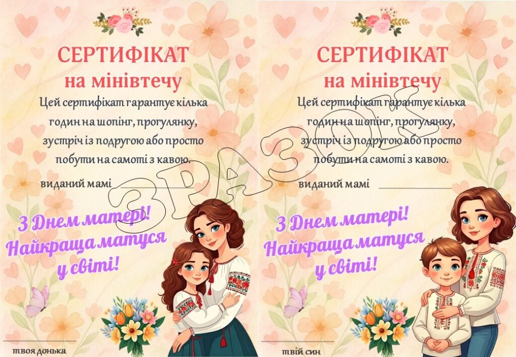Головне зображення розробки: День матері. Сертифікати для мами.