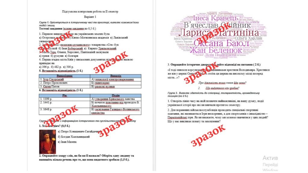Головне зображення розробки: Комплексна підсумкова контрольна робота за 2 семестр “Досліджуємо історію і суспільство”. 5 клас. Васильків за групами результатів