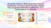 Презентація “Лексична помилка. Найпоширеніші випадки порушення лексичної норми. Кальки з інших мов, недоречне вживання українських слів у невластивом”