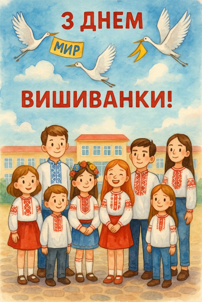 Головне зображення розробки: ВЕЛИКИЙ ПЛАКАТ ДО ДНЯ ВИШИВАНКИ.(ПОДІЛ. НА 6 АРК. А4).