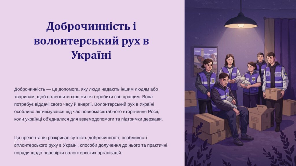 Головне зображення розробки: Доброчинність і волонтерський рух в Україні