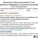 Фото розробки: 5 клас. Українська література. Комплексна підсумкова робота “Світ дитинства” (Нечуй-Левицький, Грінченко, Сайко, Кирпа) за чотирма ГР ІІ варіанти