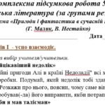 Фото розробки: Комплексна підсумкова робота. 5 клас. Укр. літ. “Пригоди та фантастика в сучасній прозі” за чотирма ГР ІІ варіанти (МП Архипової) Г. Малик, В.Нестайко