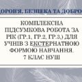 Здоров’я, безпека та добробут. Комплексна підсумкова робота за рік (Гр.1, Гр.2, Гр.3,) для учнів з екстернатною формою навчання. 7 клас НУШ