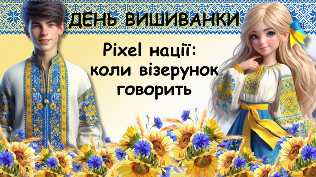 Головне зображення розробки: Презентація до Дня Вишиванки: “Pixel нації: коли візерунок говорить”