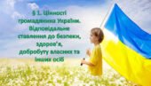 Презентація “§ 1. Цінності громадянина України. Відповідальне ставлення до безпеки, здоров’я, добробуту власних та інших осіб” ЗБД 7 кл. Фука 2024 р
