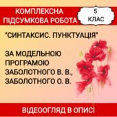 5 клас Комплексна підсумкова робота “Синтаксис. Пунктуація”