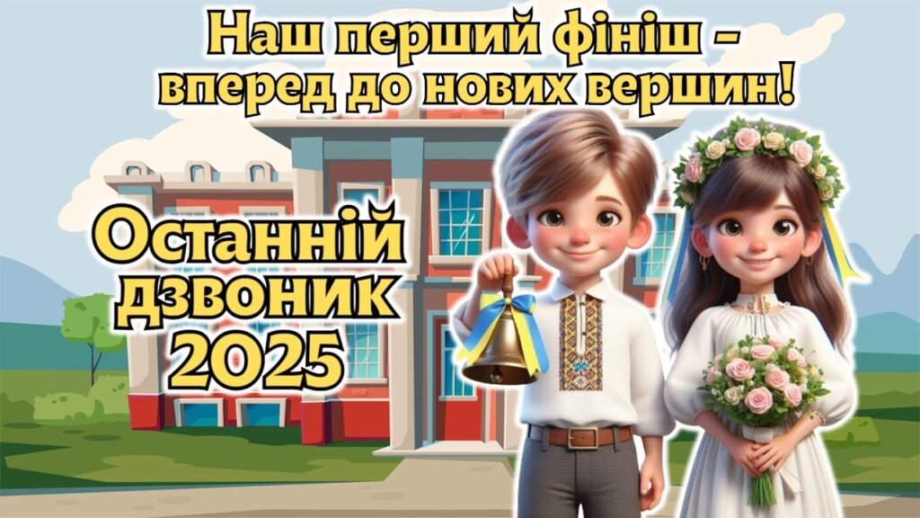 Головне зображення розробки: Останній дзвоник 2025. Останній урок 4 клас. Анімована інформаційно-ігрова презентація “Наш перший фініш – вперед до нових вершин!”