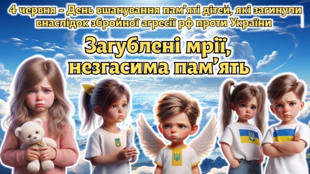Головне зображення розробки: Презентація “Загублені мрії, незгасима пам’ять” 4 червня — День вшанування пам’яті дітей, які загинули внаслідок збройної агресії рф проти України
