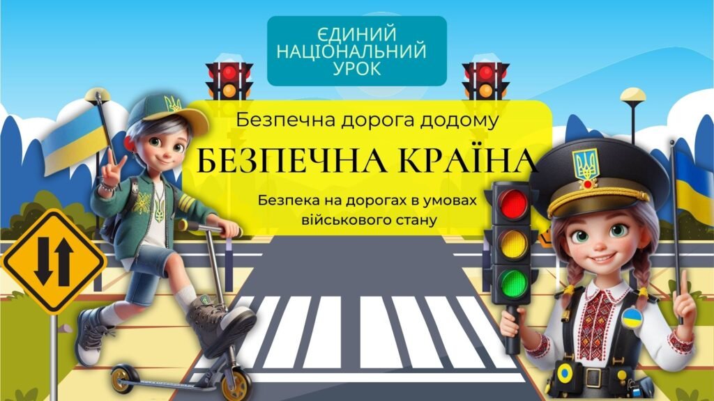 Головне зображення розробки: Безпечна дорога додому. Єдиний національний урок. Безпечна країна. Безпека на дорогах в умовах військового стану. Інтерактивна презентація+супровід