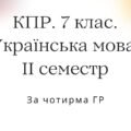 7 клас. Комплексна підсумкова робота з української мови за ІІ семестр за чотирма ГР (семестрова)