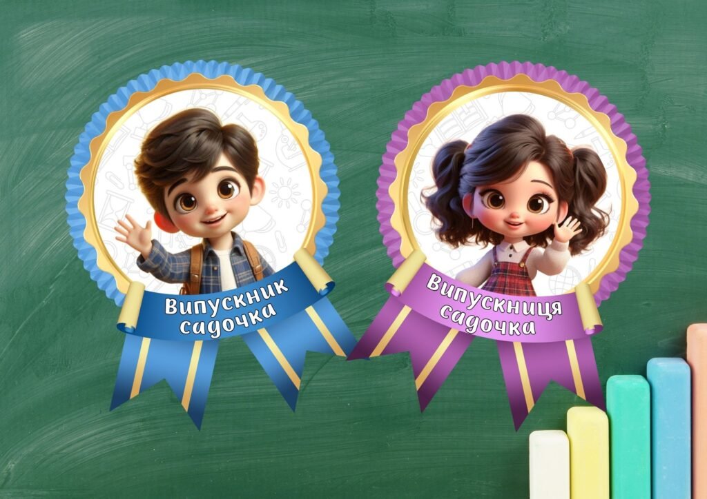 Головне зображення розробки: Медалі для випускників садочка