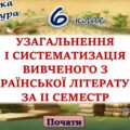 Повторення вивченого з української літератури 2 семестр 6 клас НУШ (програма Яценко Т.)