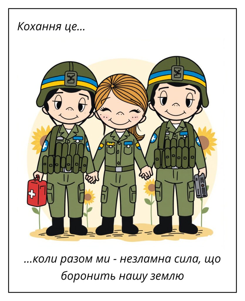 Головне зображення розробки: Листівки захисникам Love is… до Дня українського добровольця
