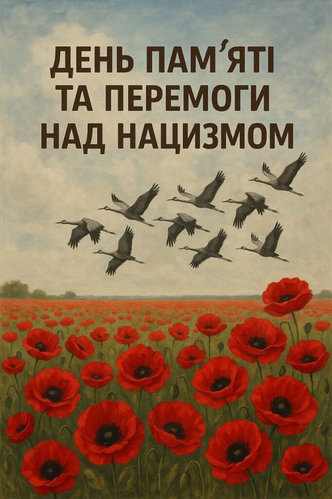 Головне зображення розробки: ПЛАКАТ “ДЕНЬ ПАМ’ЯТІ ТА ПЕРЕМОГИ НАД НАЦИЗМОМ”. (ПОДІЛ. НА 6 ЧАСТИН).