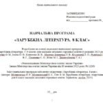 Фото розробки: Навчальна програма. Зарубіжна література. 8 клас НУШ. Міляновська Н. Р. та ін. 35 год / 1 год на тиждень