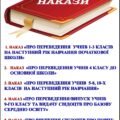 НАКАЗ «Про переведення учнів 1-3, 5-8, 10-х класів на наступний рік навчанн. ПЕРЕВЕДЕННЯ/ВИПУСК УЧНІВ 9 КЛАСУ. ВІДРАХУВАННЯ ІЗ ЗАКЛАДУ УЧНІВ 11 КЛАСУ”
