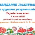 Календарне планування з ГР. Українська мова. 7 клас НУШ. Заболотний О. В., Заболотний В. В. (105 год / 3 год на тиждень)