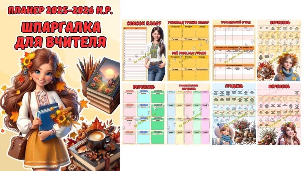 Головне зображення розробки: Планер вчителя на 2025-2026 навчальний рік. “Шпаргалка для вчителя” + календар цікавих свят та пам’ятних дат 2025-2026