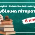 Календарно-тематичне планування Зарубіжна література. 8 клас” НУШ (до підручника авт. Волощук та ін.) 1,5 год/тиждень