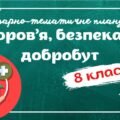 Календарно-тематичне планування “Здоров’я, безпека та добробут. 8 клас” НУШ (до підручника Шиян) 0,5год/тиждень (І семестр – немає, ІІ семестр – 1год