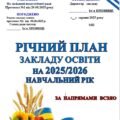 РІЧНИЙ ПЛАН ЗАКЛАДУ ОСВІТИ НА 2025-2026 НАВЧАЛЬНИЙ РІК. (відповідно до АБЕТКИ ДИРЕКТОРА) (214 СТОРІНОК) МІСТИТЬ АНАЛІЗ РОБОТИ ЗА 2024-2025 Н. Р.