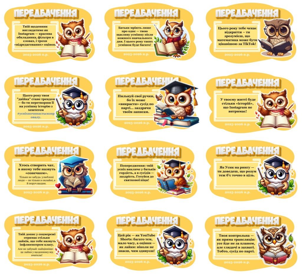 Головне зображення розробки: 🎓Передбачення на 2025-2026 навчальний рік. 🎉 Стартуй яскраво: мотиваційні передбачення для учнів! День знань