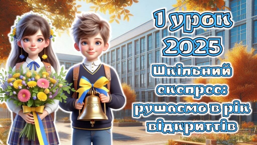 Головне зображення розробки: Перший урок 2025. 1-5 клас. Анімована інформаційно-ігрова презентація “Шкільний експрес: рушаємо в рік відкриттів”