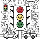 Розмальовка для дітей : “Безпека на дорозі” НУШ