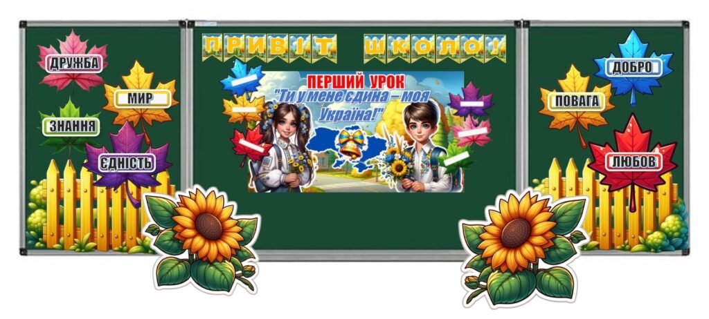 Головне зображення розробки: 1 ВЕРЕСНЯ. ДЕНЬ ЗНАНЬ. ОФОРМЛЕННЯ ДОШКИ