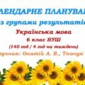 Календарне планування з ГР. Українська мова. 6 клас НУШ. Онатій А. В. та ін. (140 год / 4 год на тиждень). Модель оцінювання 1