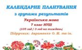 Календарне планування з ГР. Українська мова. 7 клас НУШ. Авраменко О. М. та ін. (105 год / 3 год на тиждень). Модель оцінювання 1